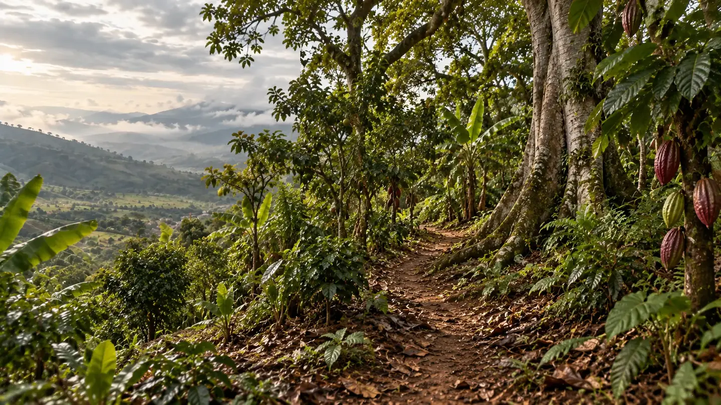 Concepto de bosque de alimentos generado con IA